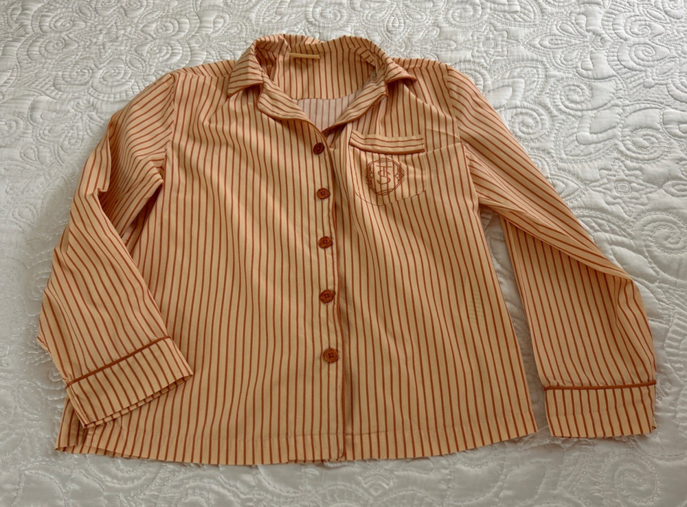 Taylor Swift The Life of a Showgirl Pajama Top Women's Small Striped Monogram